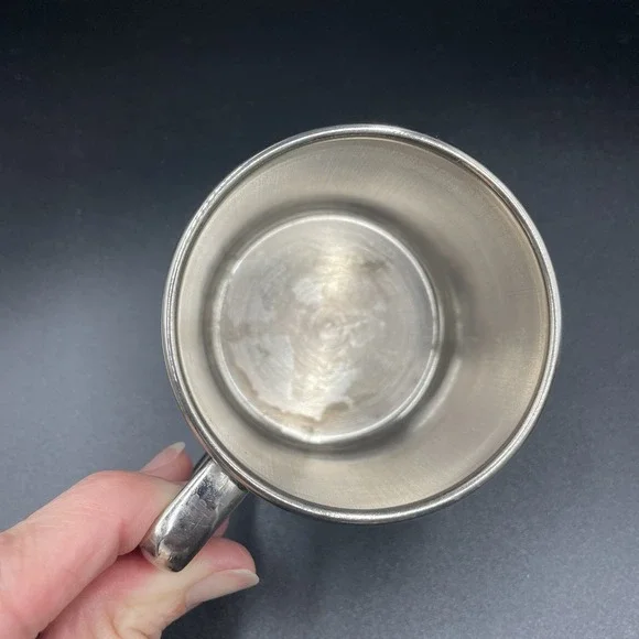 Vintage 1940c Silverplate Baby Cup- Unmarked - EUC- Toddlers Cup Baby Gift 6oz - Picture 13 of 15